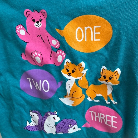 The Children’s Place 3T Green One Two Three Short Sleeve Top Blouse - Picture 2 of 4